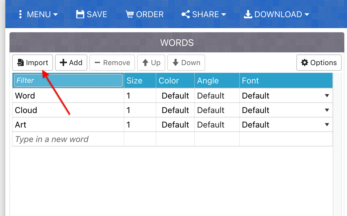 워드 클라우드 만드는 방법5