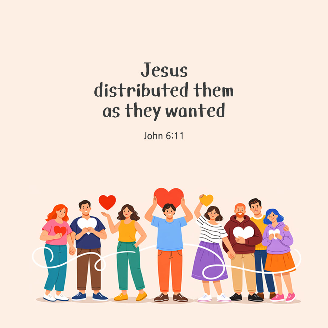 Today's Bible verse card John 6:11 scripture image