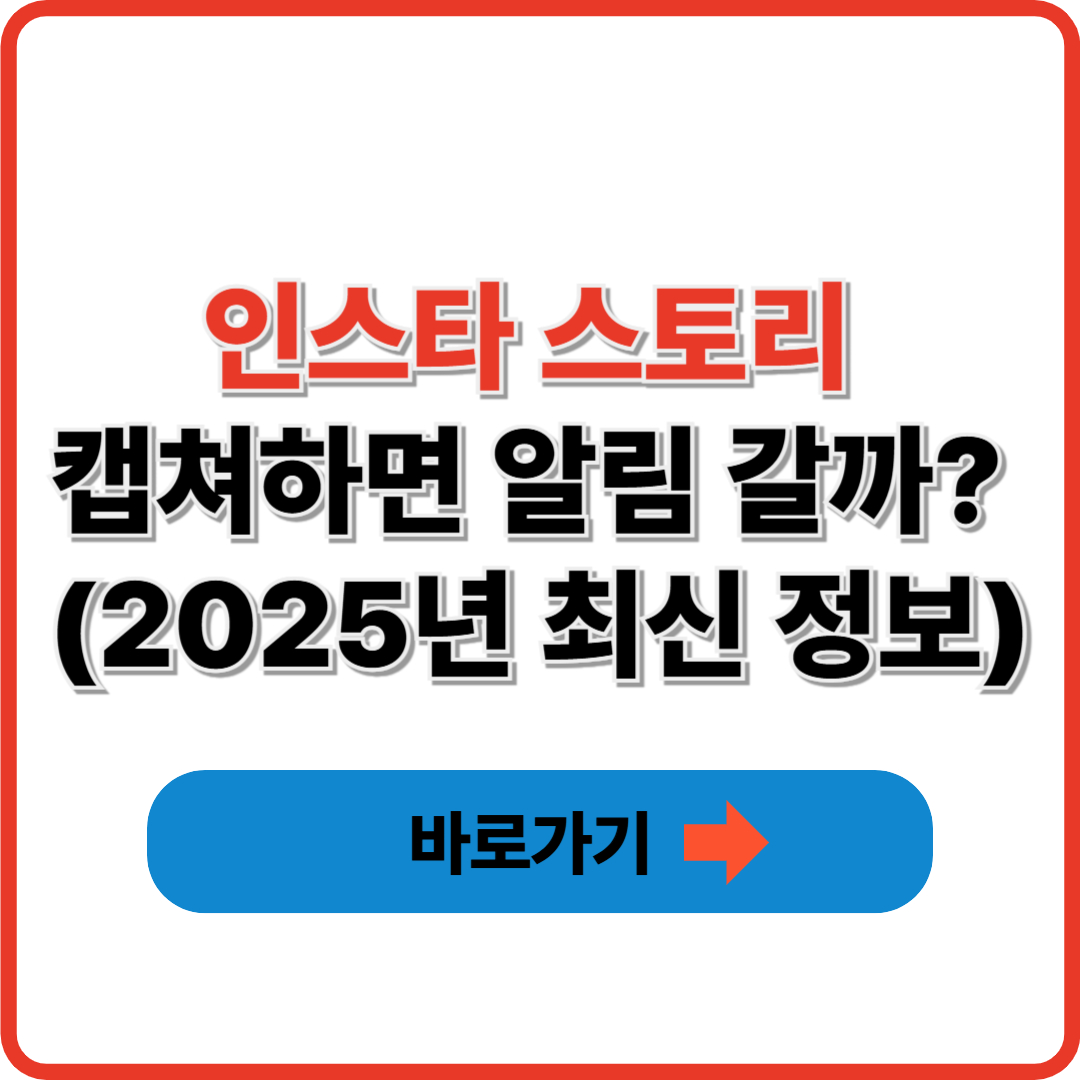 인스타 스토리 캡쳐하면 알림 갈까? (2025년 최신 정보)
