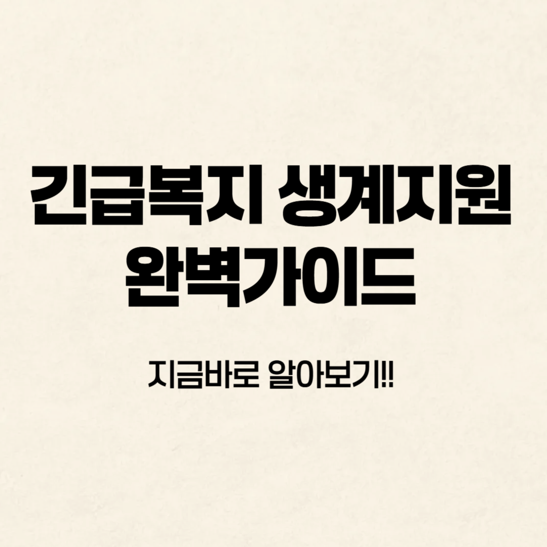 긴급복지 생계지원 한눈에 알아보기