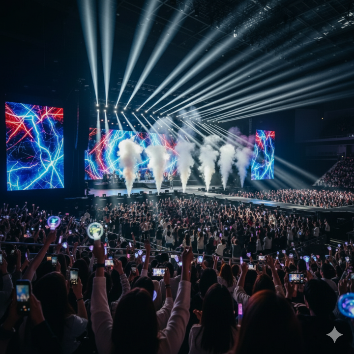 조용필 콘서트 현장의 열광적인 분위기