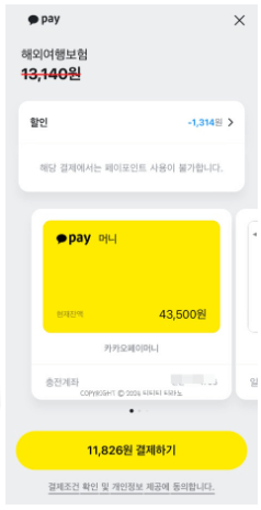 카카오페이해외여행자보험가입7