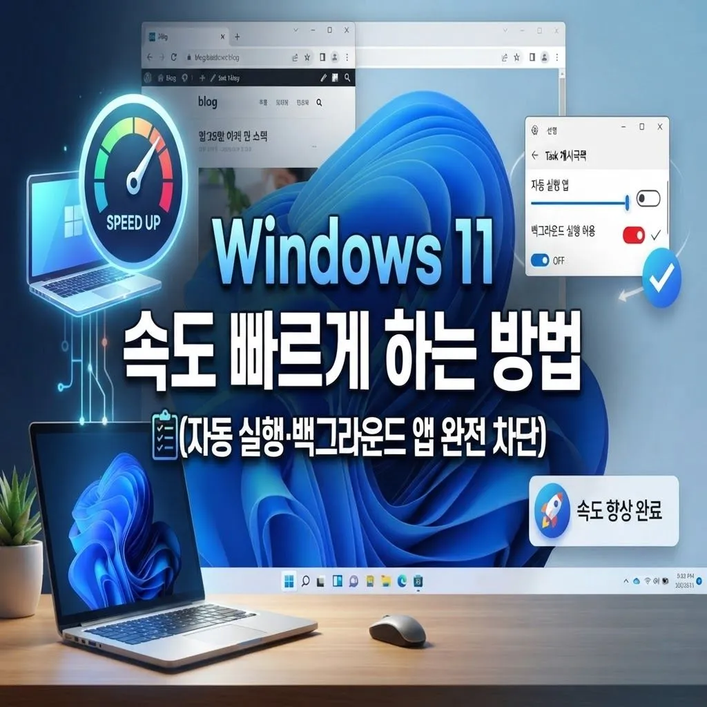 Windows 11 속도 빠르게 하는 방법 (자동 실행·백그라운드 앱 완전 차단)