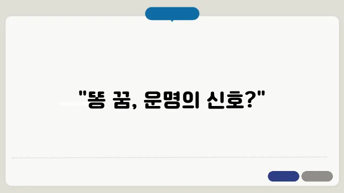 똥이 몸에 묻는 꿈 해몽