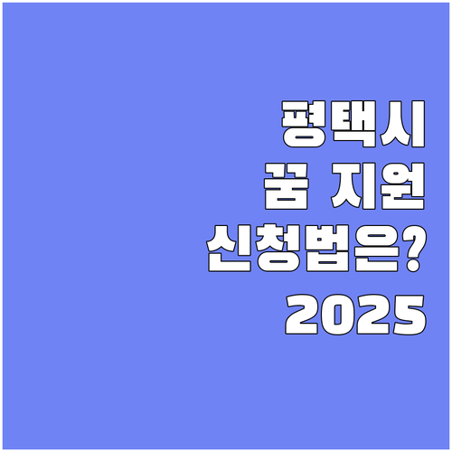 2025 평택시 청소년 꿈 지원 프로..