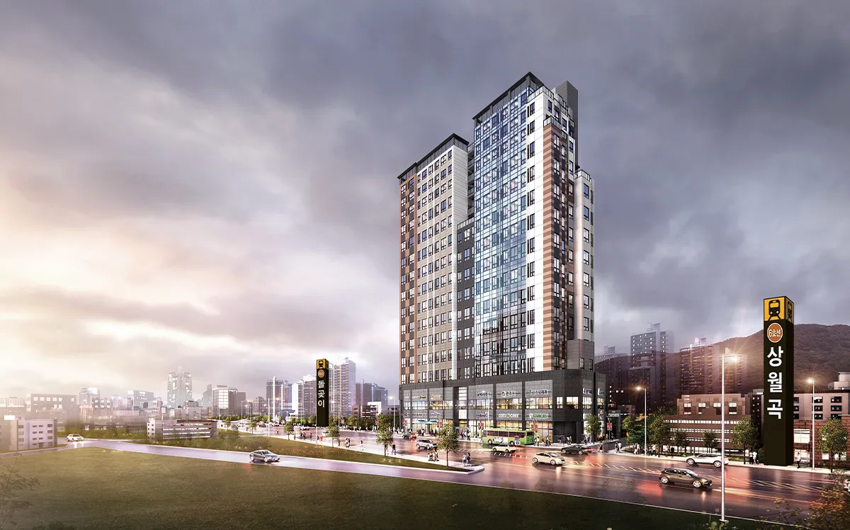 장위아트포레-조감도-역세권을-강조하고-있다