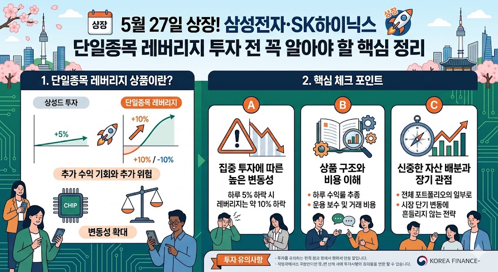 5월 27일 상장! 삼성전자·SK하이닉스 단일종목 레버리지 투자 전 꼭 알아야 할 핵심 정리