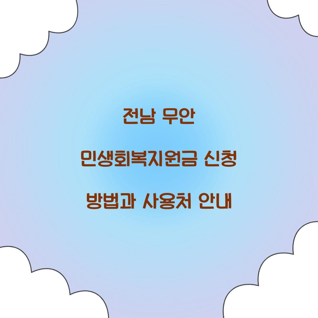 전남 무안 민생회복지원금