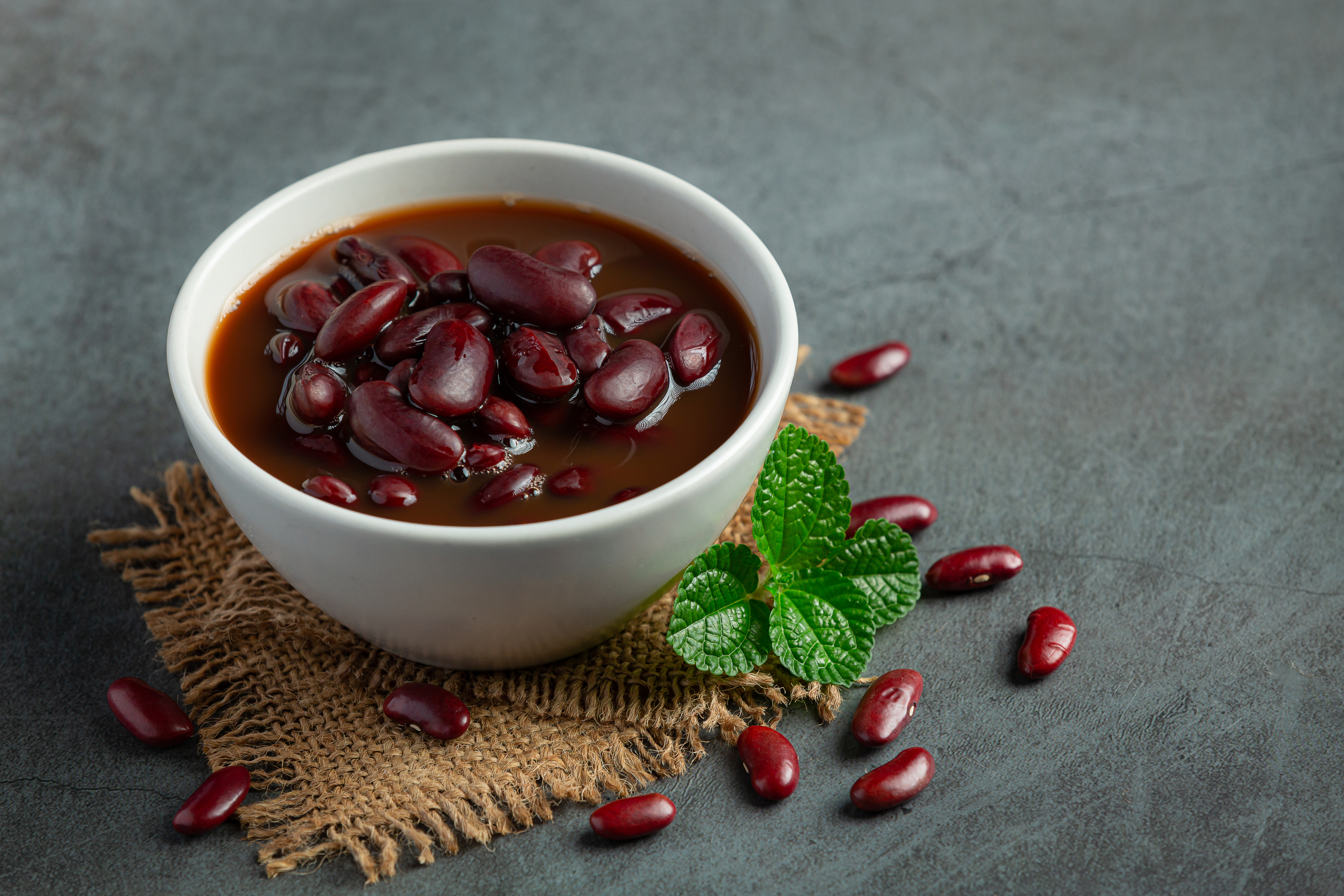 red-bean-boiled-white-bowl-place-dark-on-floor