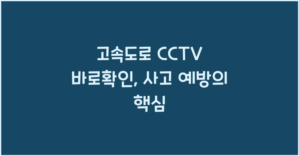 고속도로 cctv 바로확인