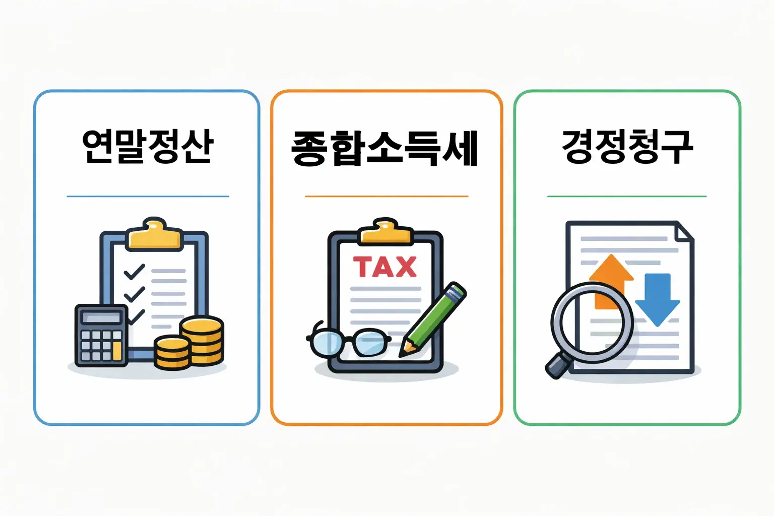 월세 환급신청기간을 연말정산과 종합소득세로 나누어 비교해 대상자별 신청 시점을 한눈에 이해할 수 있도록 구성한 비교 이미지입니다
