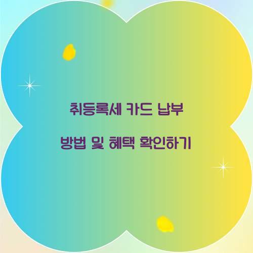 취등록세 카드 납부