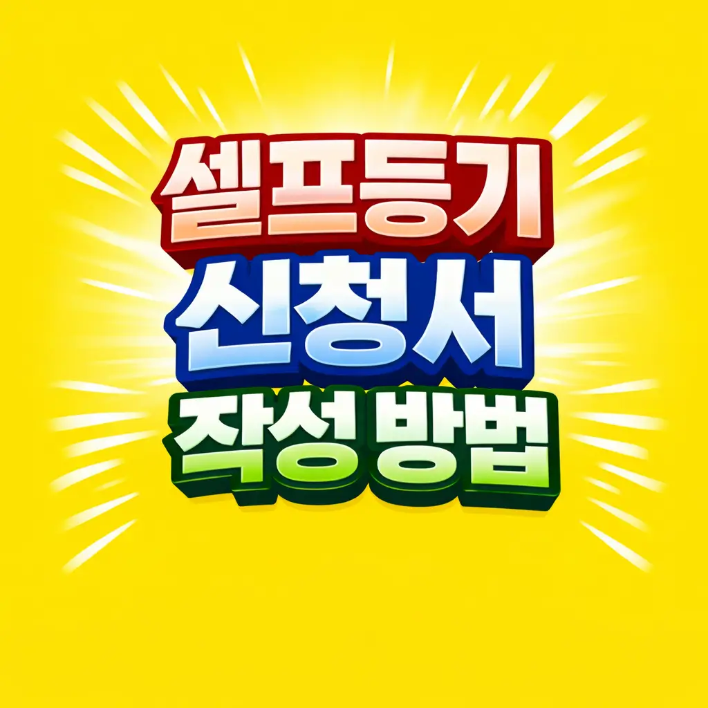 셀프등기 신청서 작성 방법