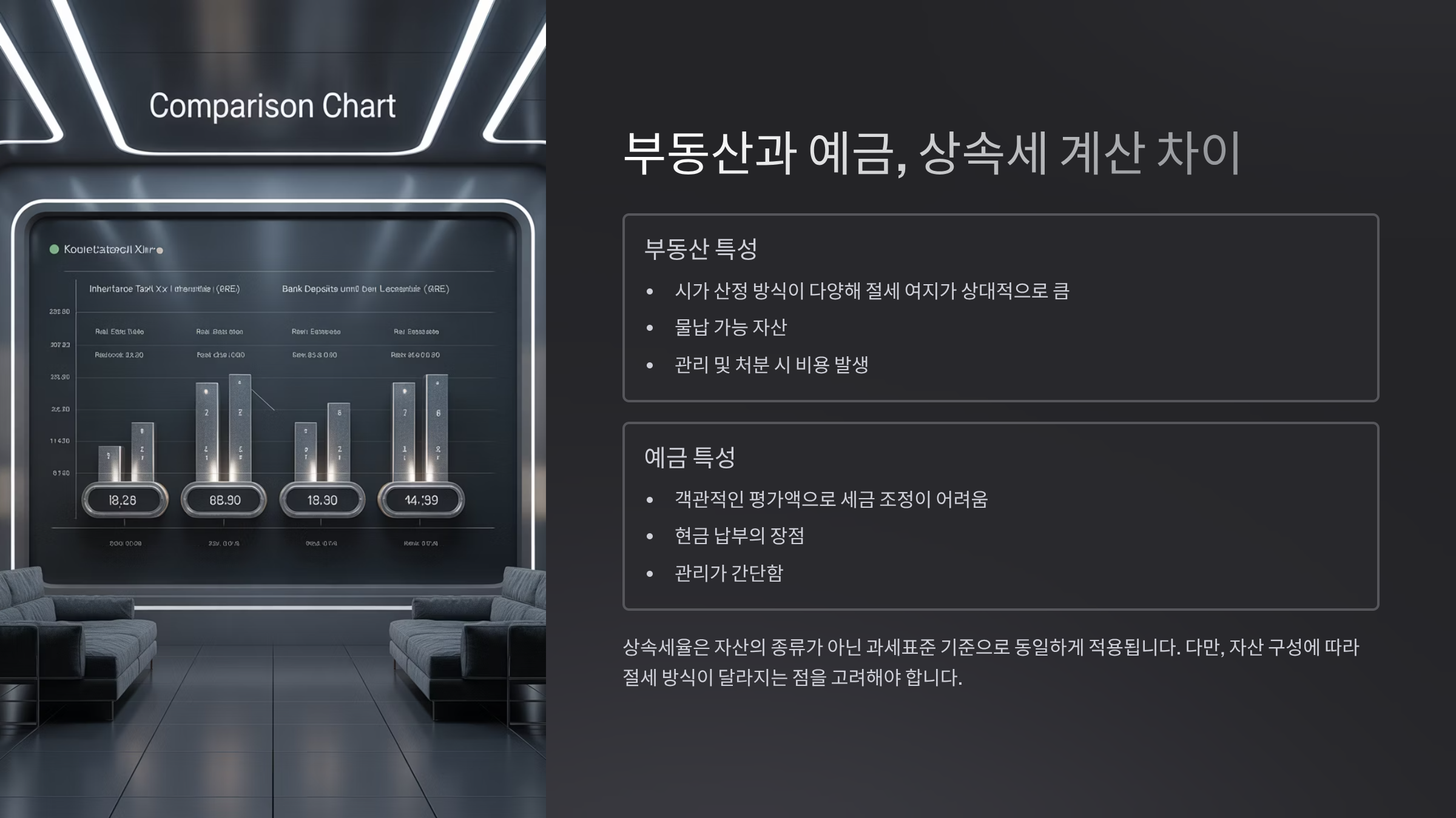 부동산과 예금, 상속세 계산 차이