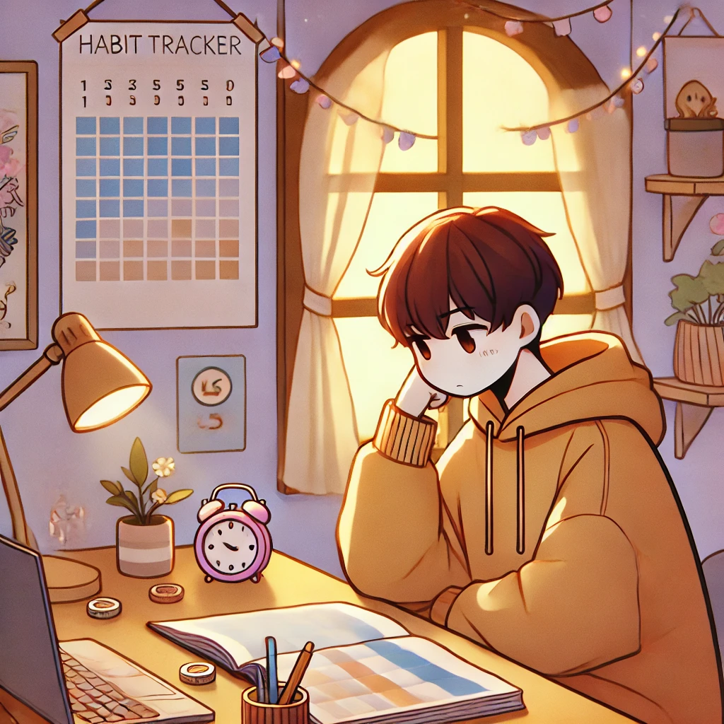 An illustration of a character feeling tired