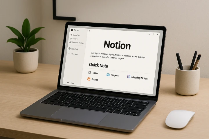 Notion 윈도우 앱 실행 화면