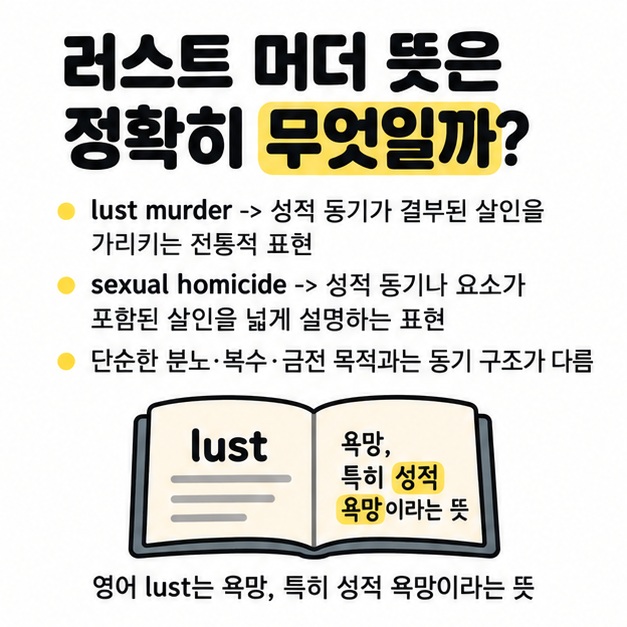 러스트 머더와 sexual homicide의 의미 차이를 정리한 이미지