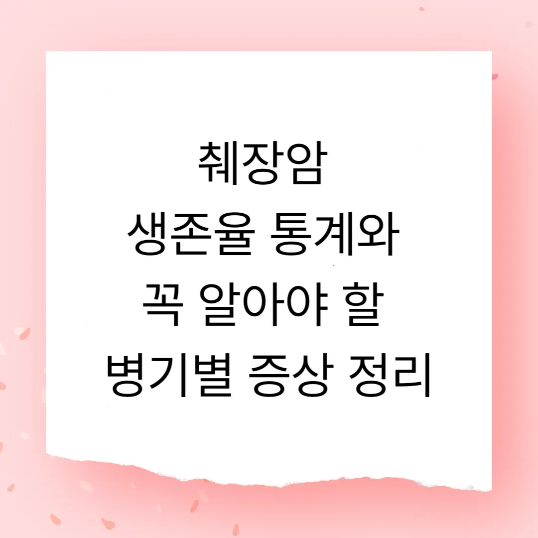 췌장암 생존율 통계와 꼭 알아야 할 병기별 증상 완벽 정리