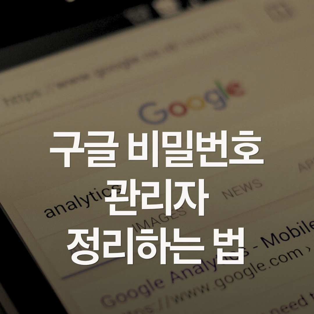 구글 비밀번호 관리자 정리 및 삭제하는 법