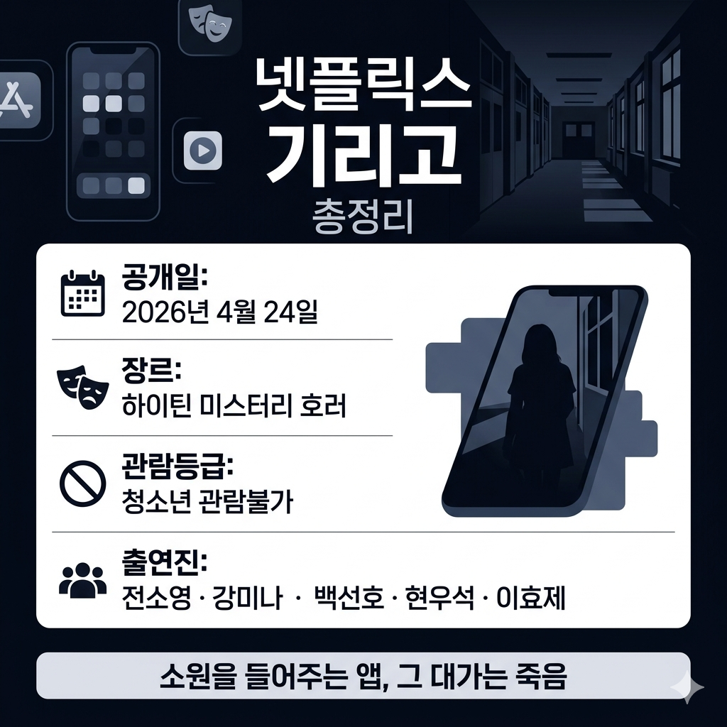 넷플릭스 기리고 공개일·몇부작·출연진·줄거리 인포그래픽