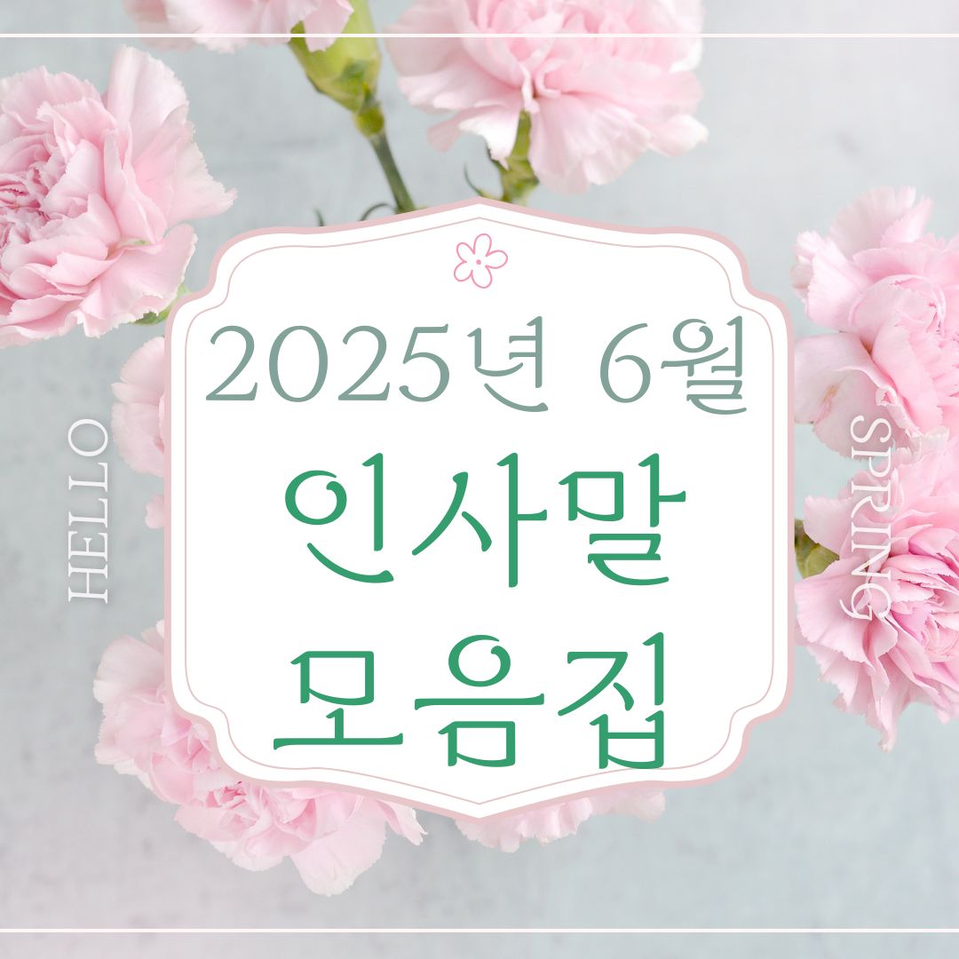 6월에 쓰기 좋은 인사말 모음집