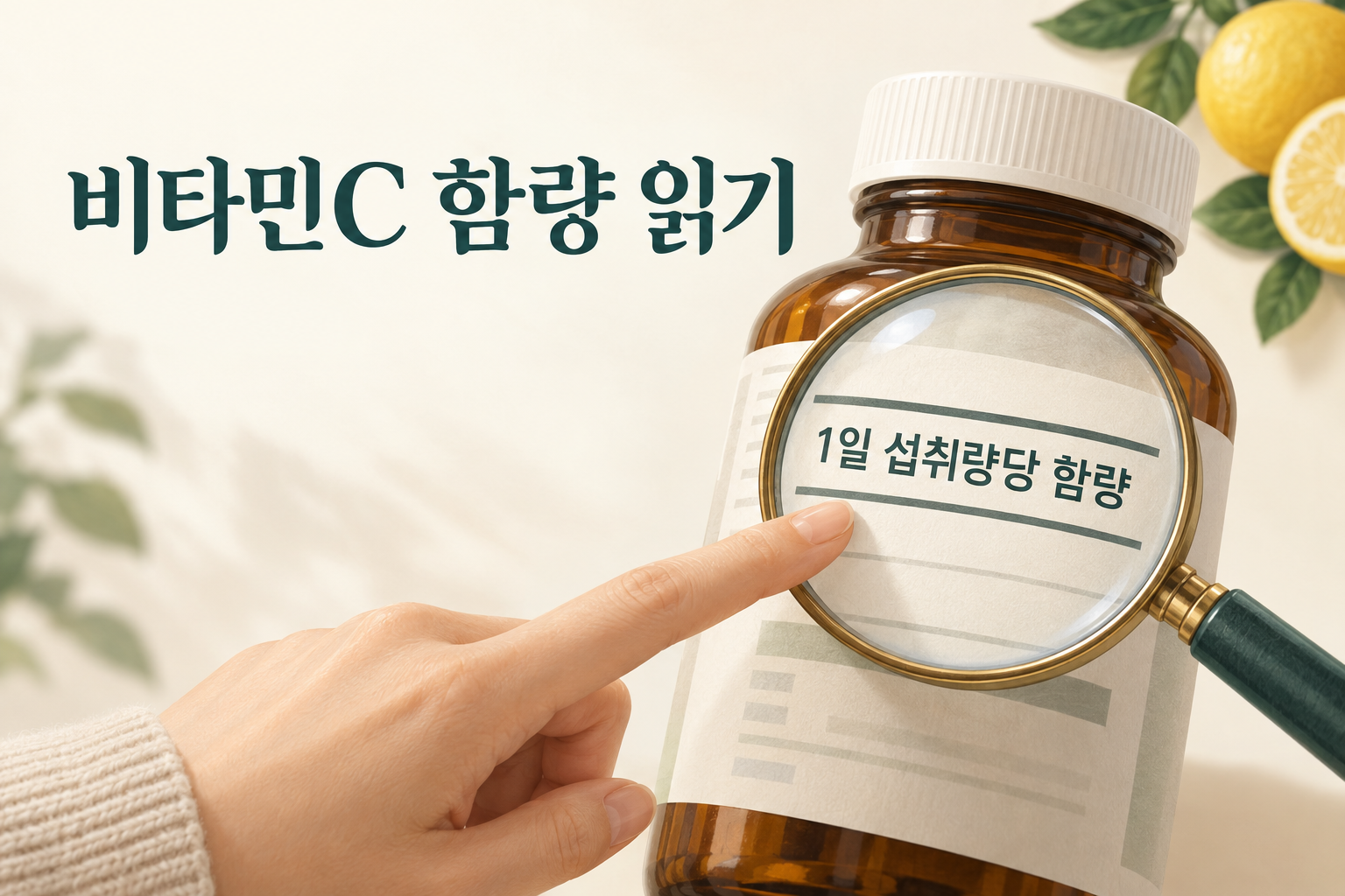 비타민C 영양제 1일 섭취량당 함량 확인