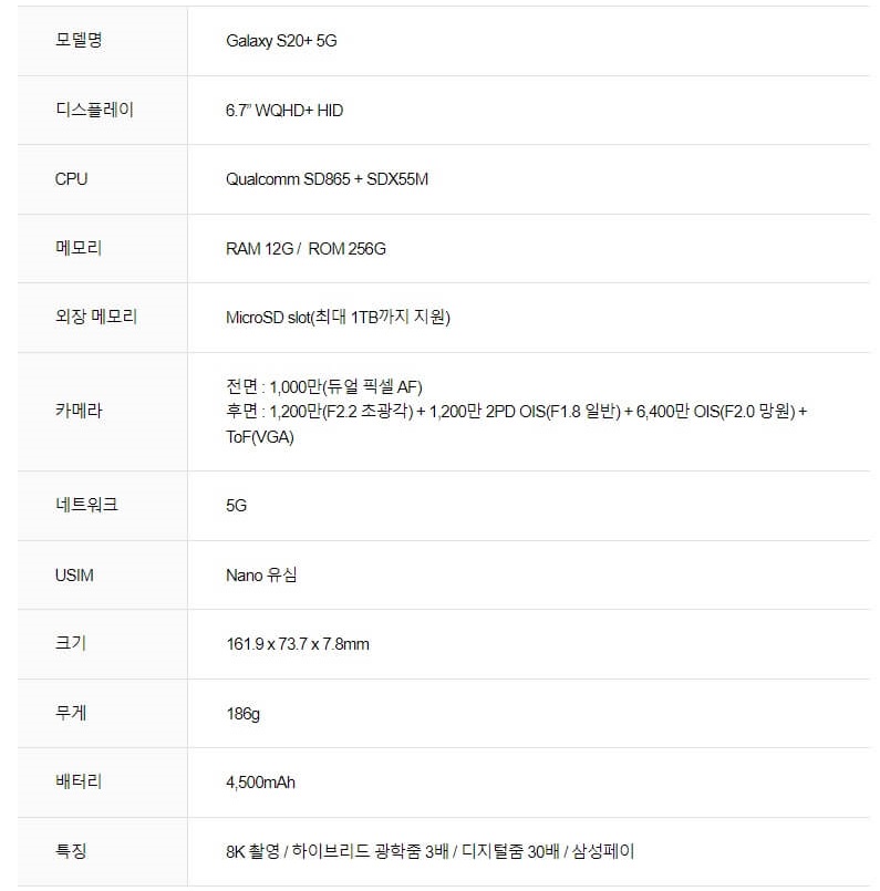 갤럭시 S20+