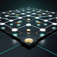 노벨물리학상2025: 거시적 양자 현상을 활용한 양자컴퓨터의 초전도 회로를 첨단 미래적 분위기로 나타낸 이미지