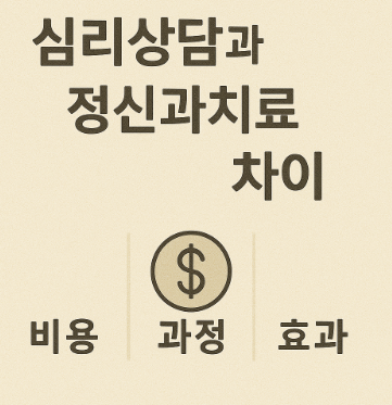 심리상담과 정신과치료 차이 (비용, 과정, 효과)