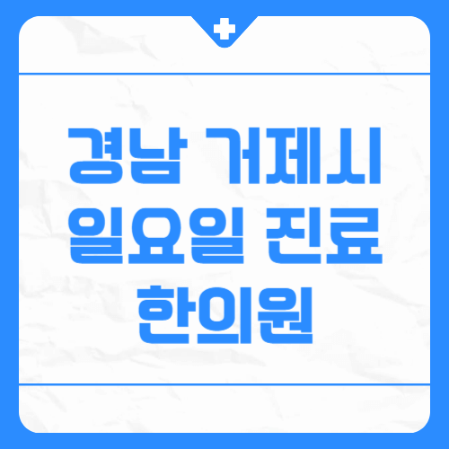 경남 거제시 일요일 진료 한의원