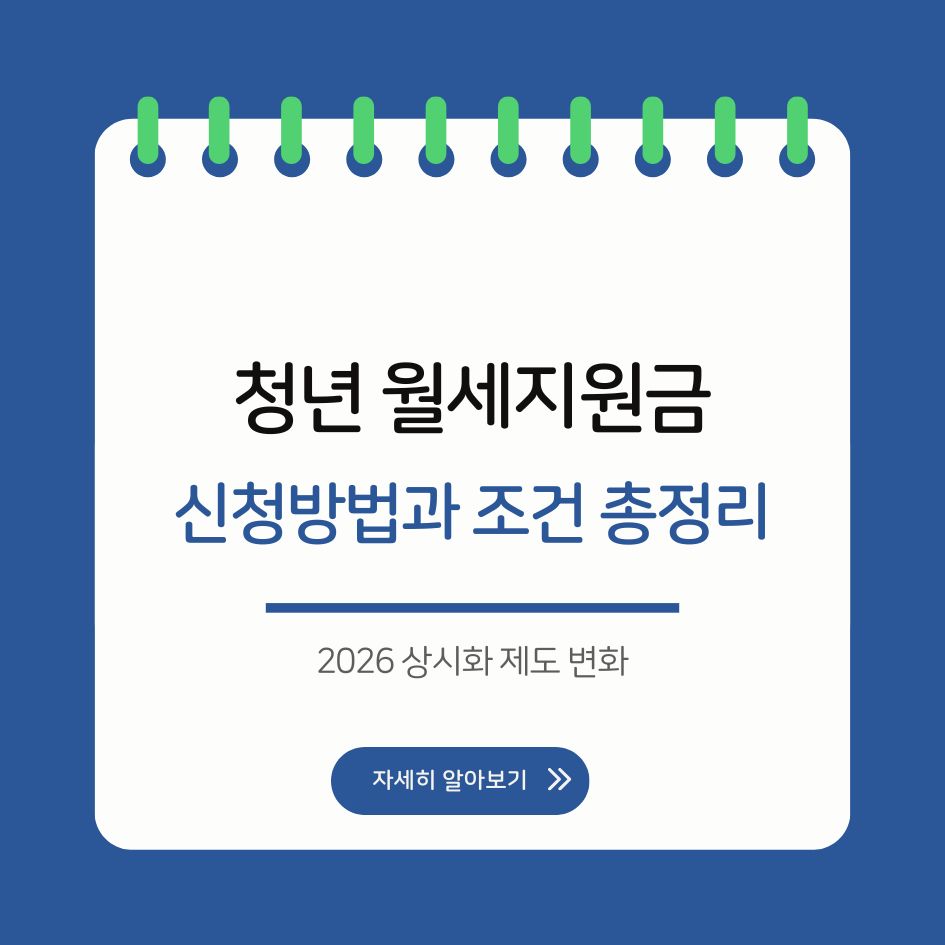 2026년 청년월세지원금 제도 변화 정리