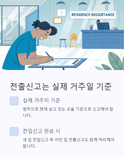 전출신고는 실제 거주일 기준