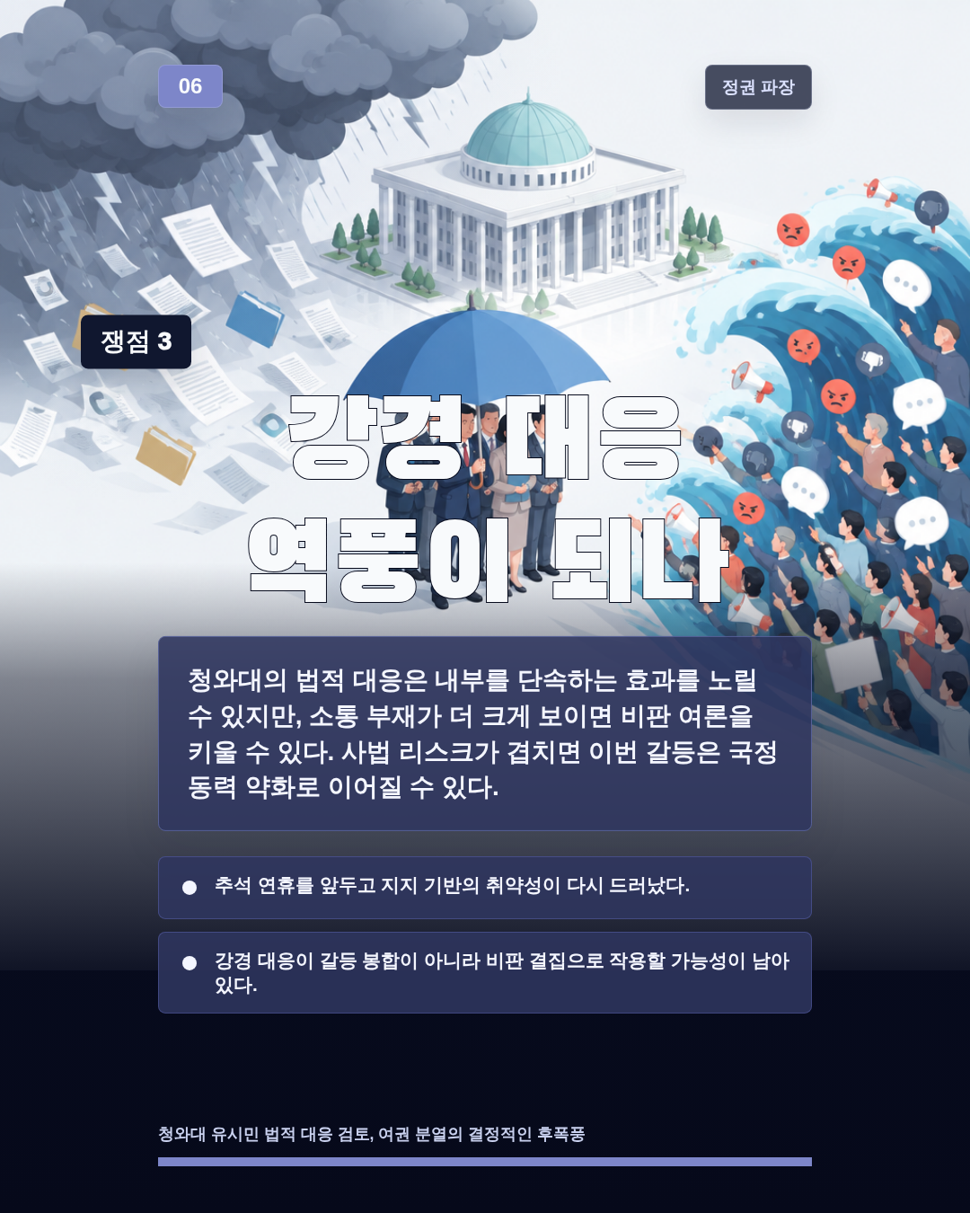 강경 대응 역풍이 되나