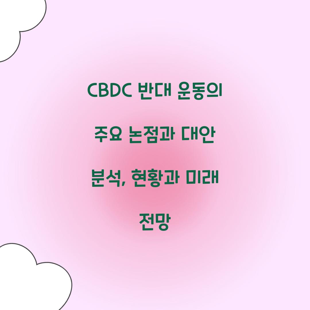 CBDC 반대 운동의 주요 논점과 대안