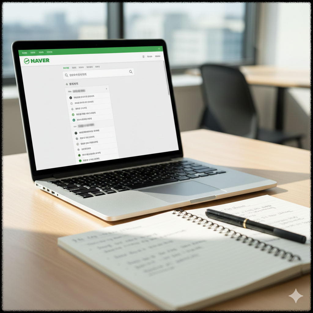 네이버 검색 자동완성으로 부업 제목 패턴을 분석하는 모습