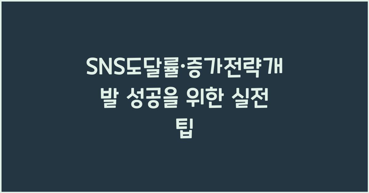 SNS도달률·증가전략개발