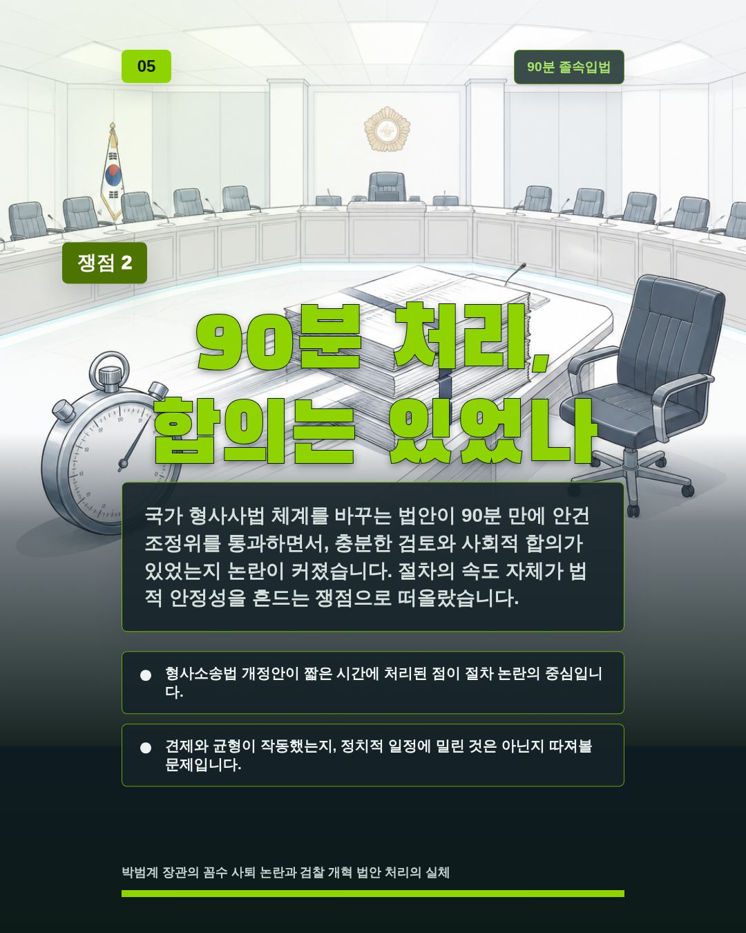 90분 처리, 합의는 있었나