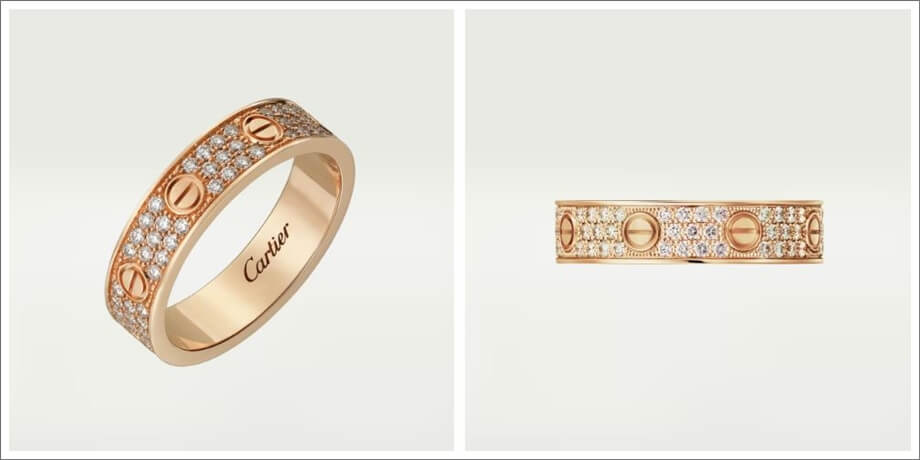 파베 미디엄 러브링_로즈골드