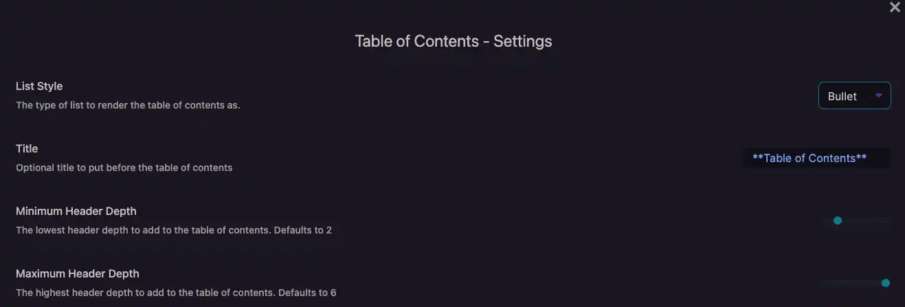 obsidian 목차 플러그인
