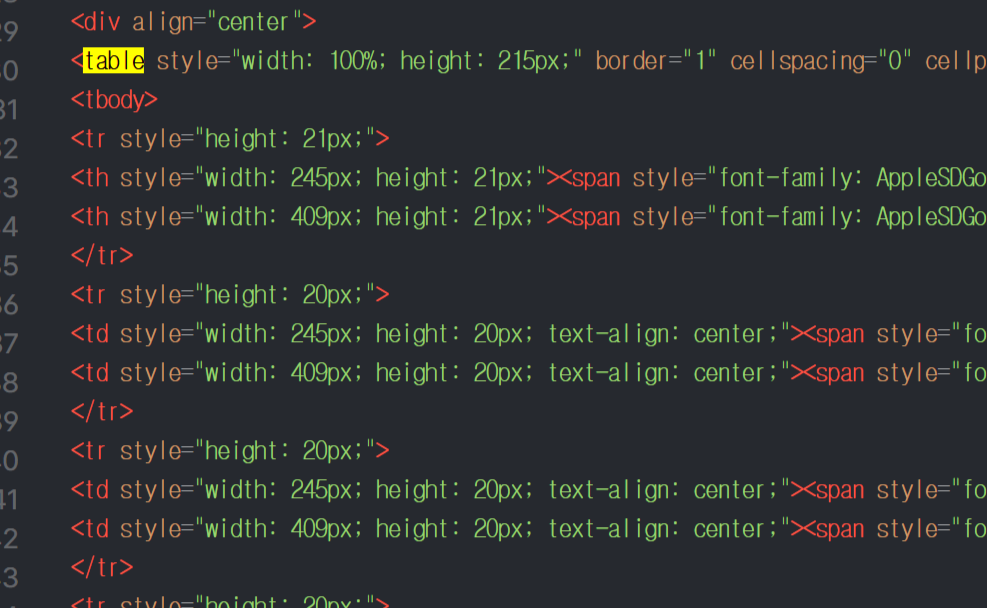 티스토리 표 전체 채우기와 중앙 정렬 방법