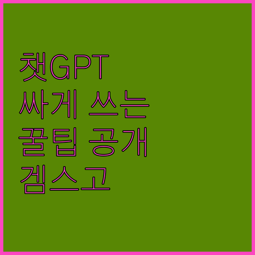 챗GPT 풀버전 싸게 쓰는 법?! 겜