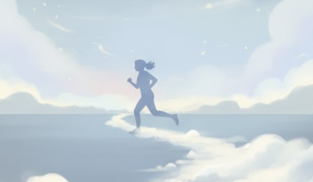 여자가 뛰는 사진