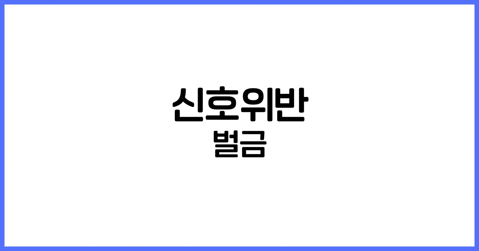 신호위반 벌금