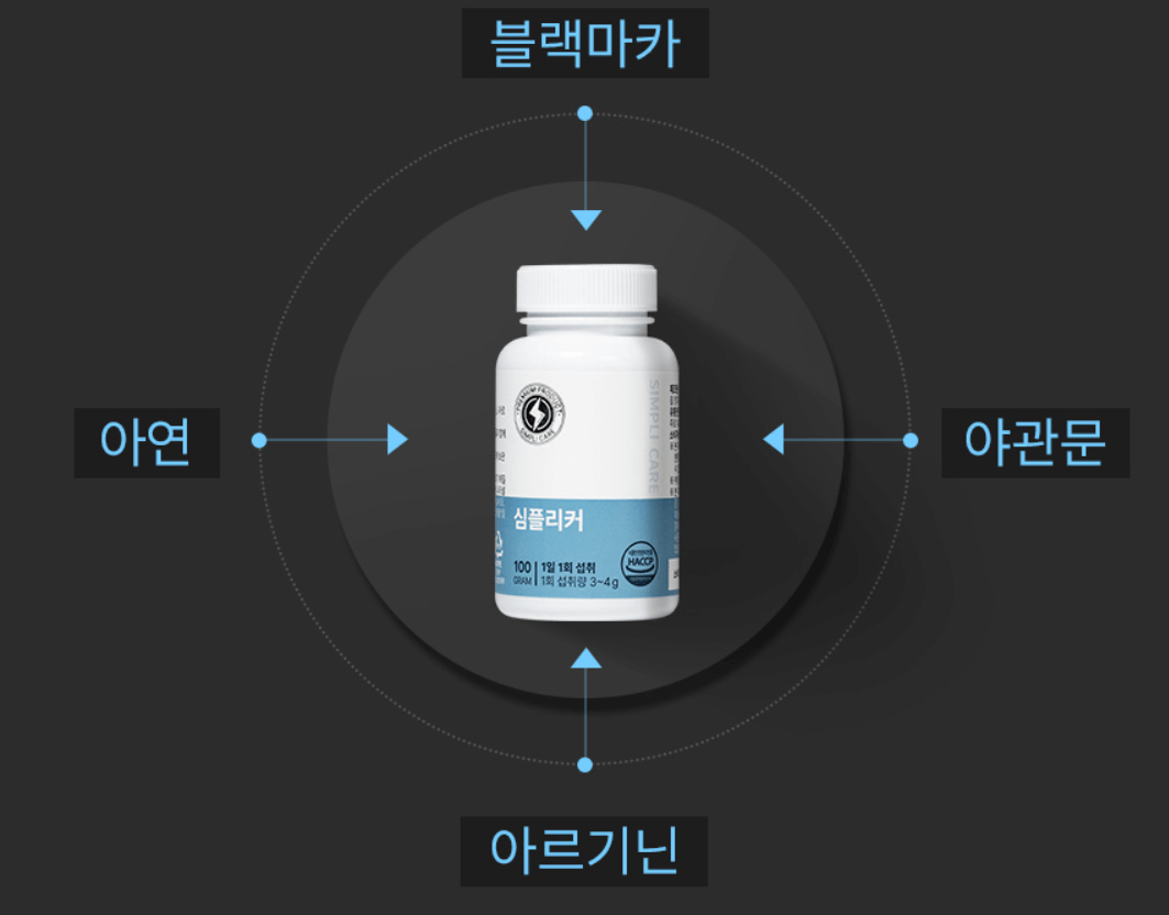 남성 활력 건강기능식품 심플리커 효능