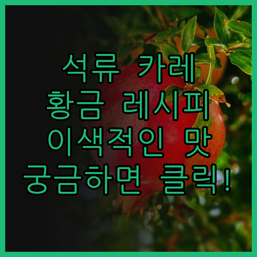 이색적인 맛, 석류 카레 황금 레시피