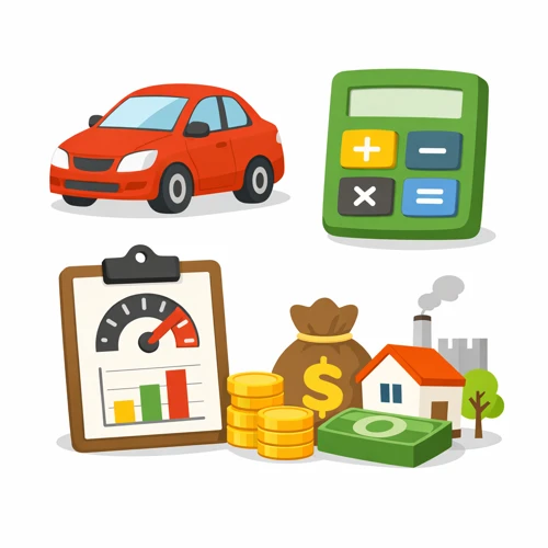 차량 세금 계산 과정 일러스트