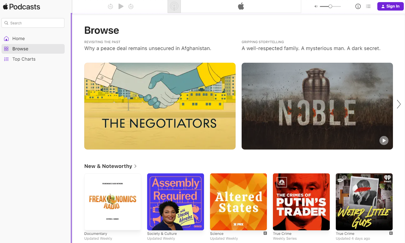 Apple Podcasts 웹 버전