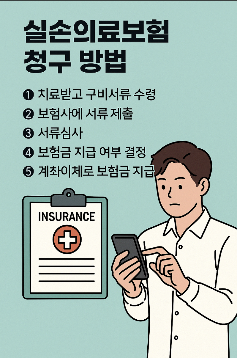 실손보험 청구 흐름도 요약 이미지