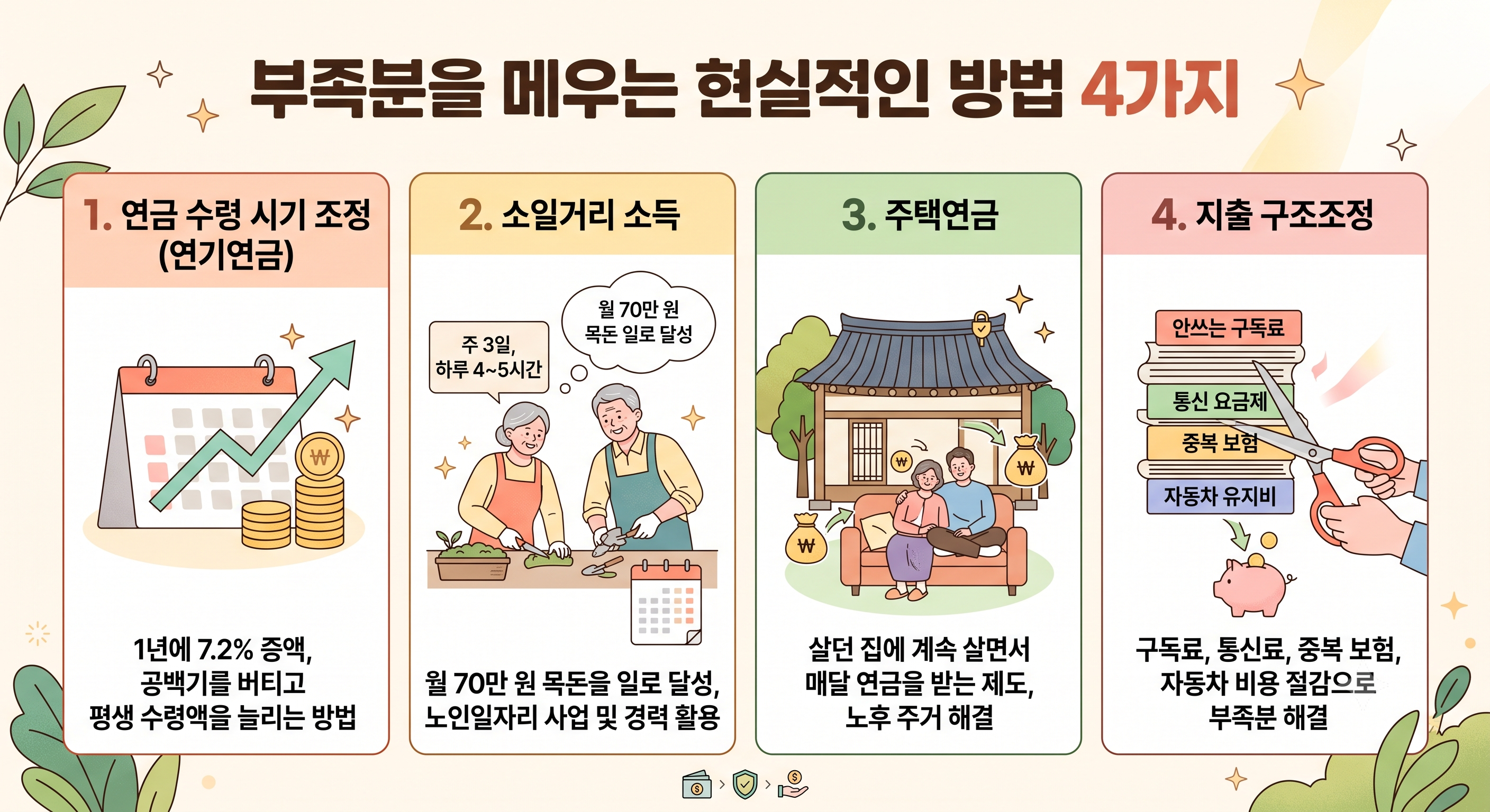 부족분을 메우는 현실적인 방법 4가지
