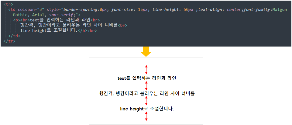 html-행간격-따로-설정